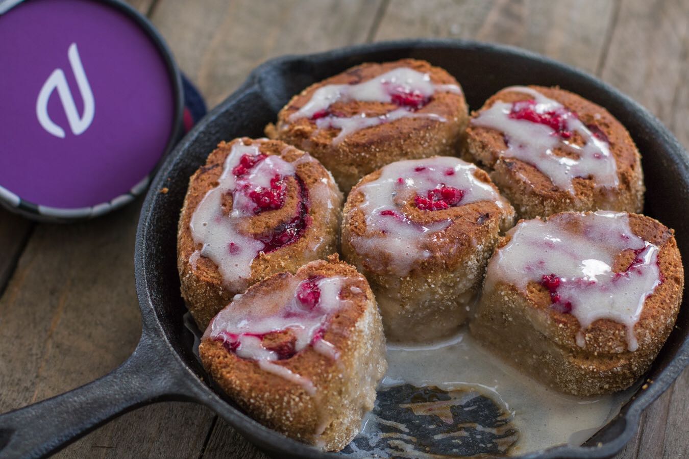 Protein Cherry Rhubarb Rolls