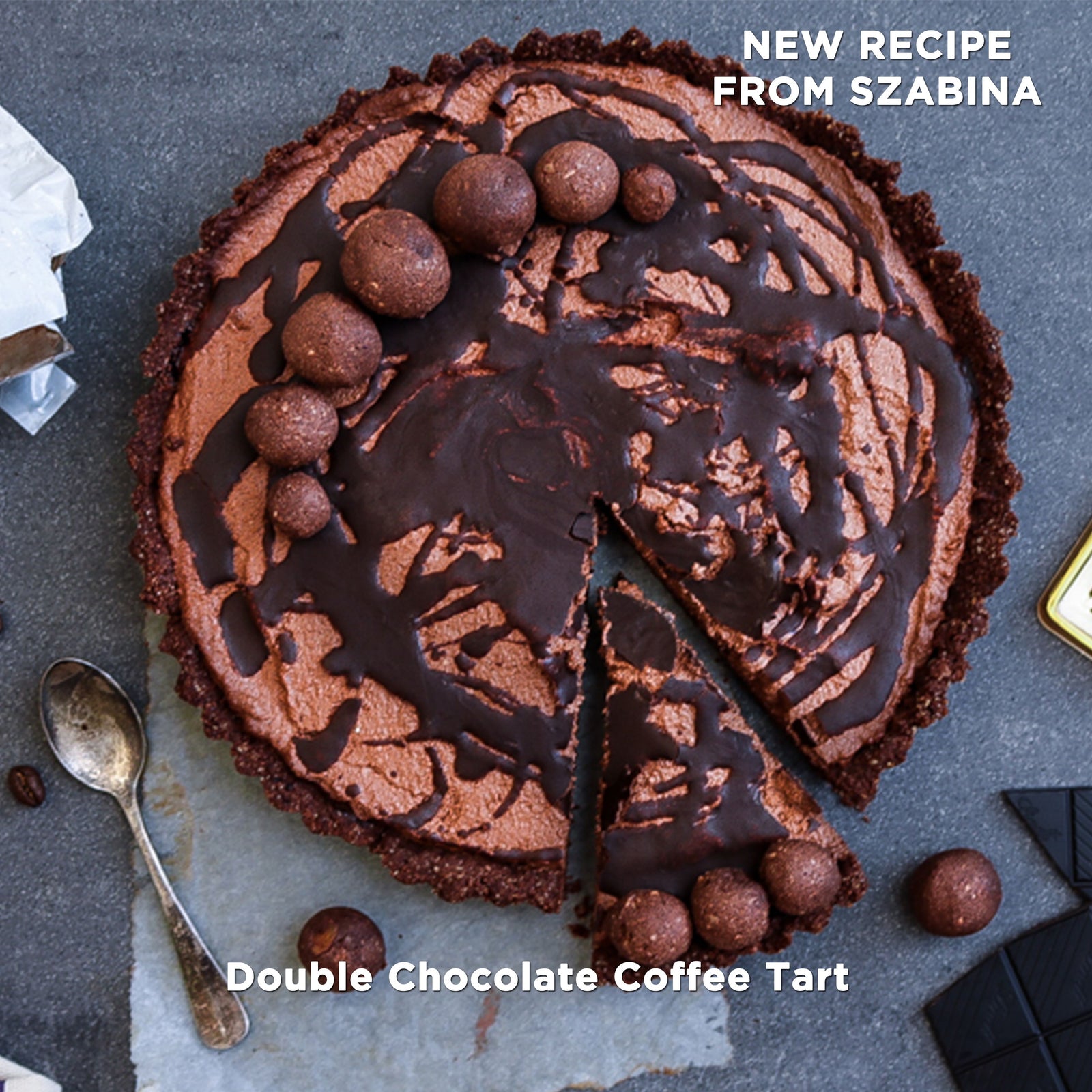 Dark Chocolate Coffee Tart - Vegan, Gluten/Dairy free