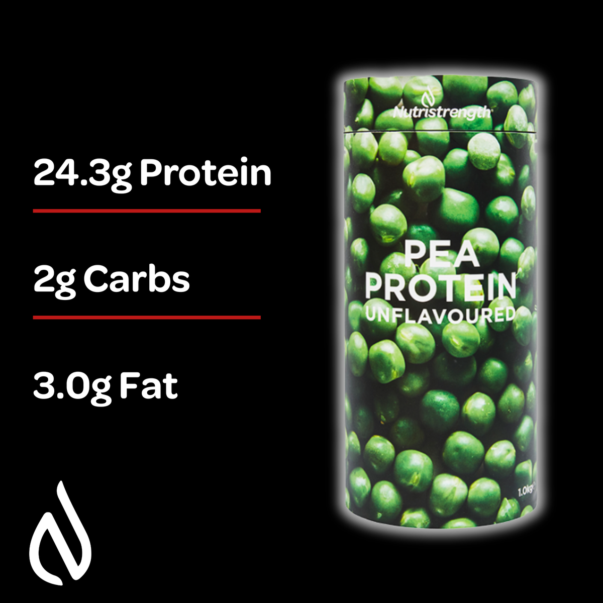 Pea protein unflavoured | 24.3g protein | Nutristrength