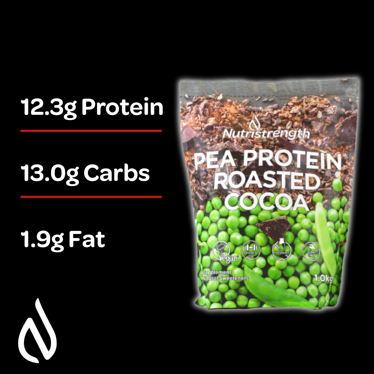 Pea protein roasted cocoa | 12.3g protein | Nutristrength