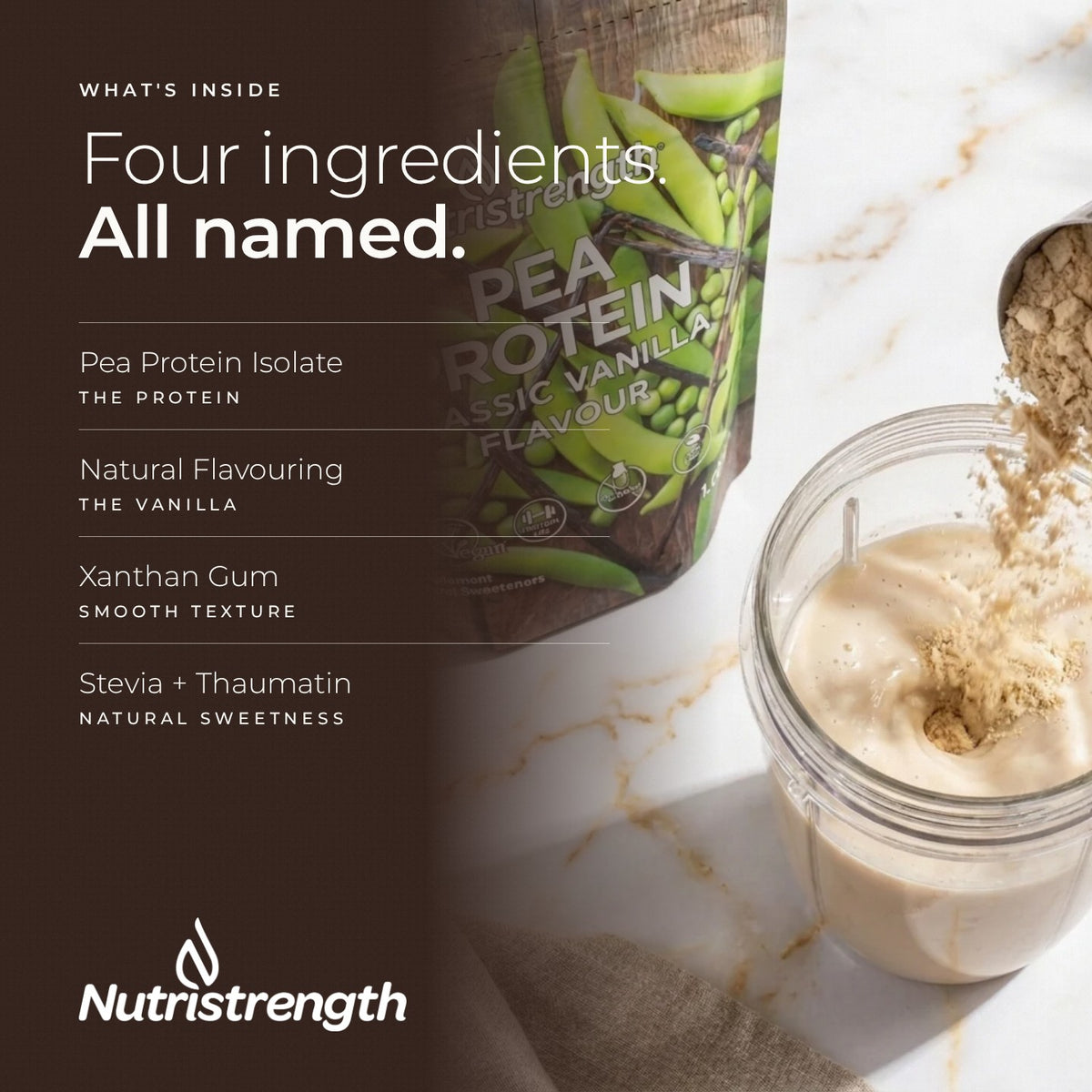 Nutristrength Pea Protein Classic Vanilla, what's inside, ingredients list