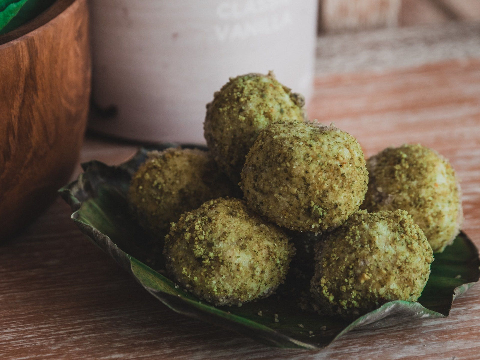 Pistachio Coconut Protein Balls