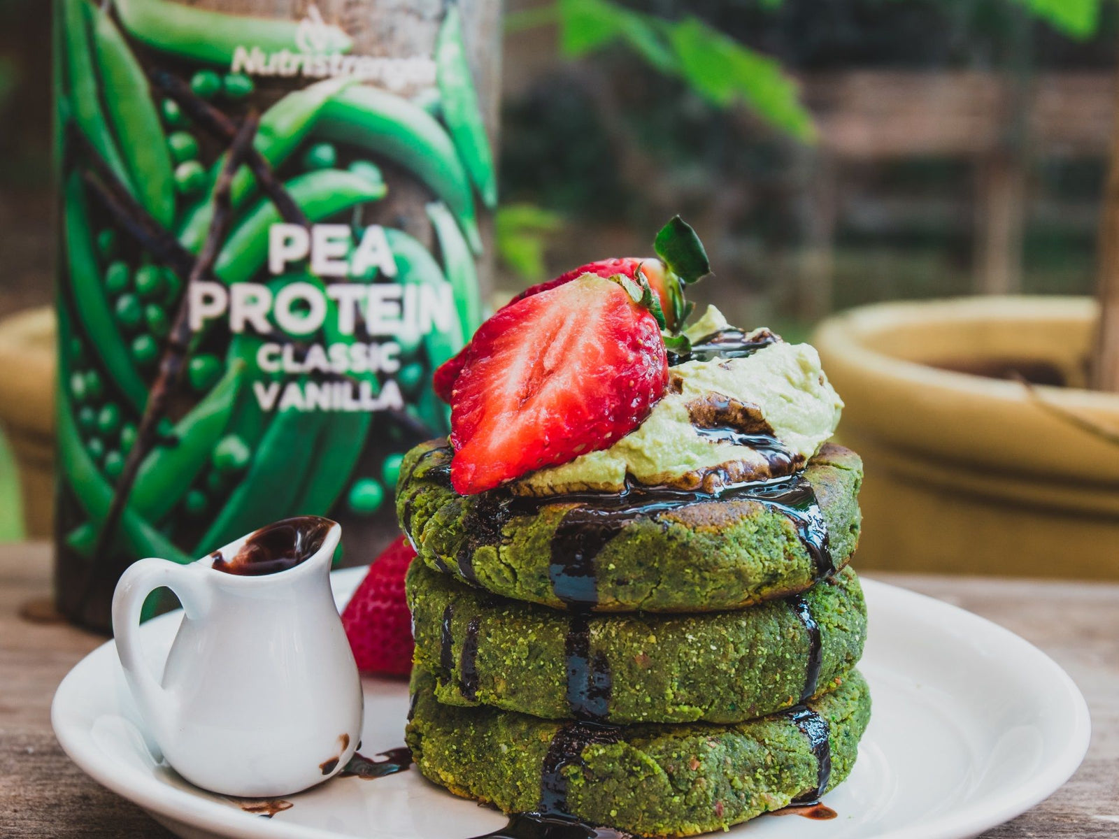 Matcha and Spinach Avocado Pancakes