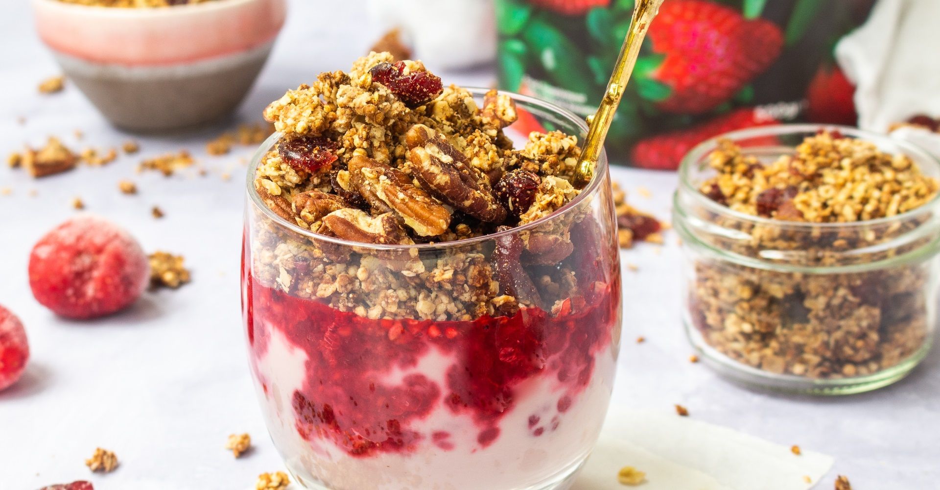 Mixed Berry Pecan and Cranberry Protein Granola