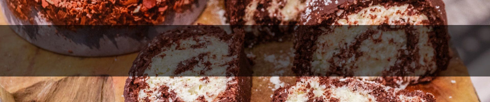 Creamy Almond & Chocolate Coconut Swiss Roll