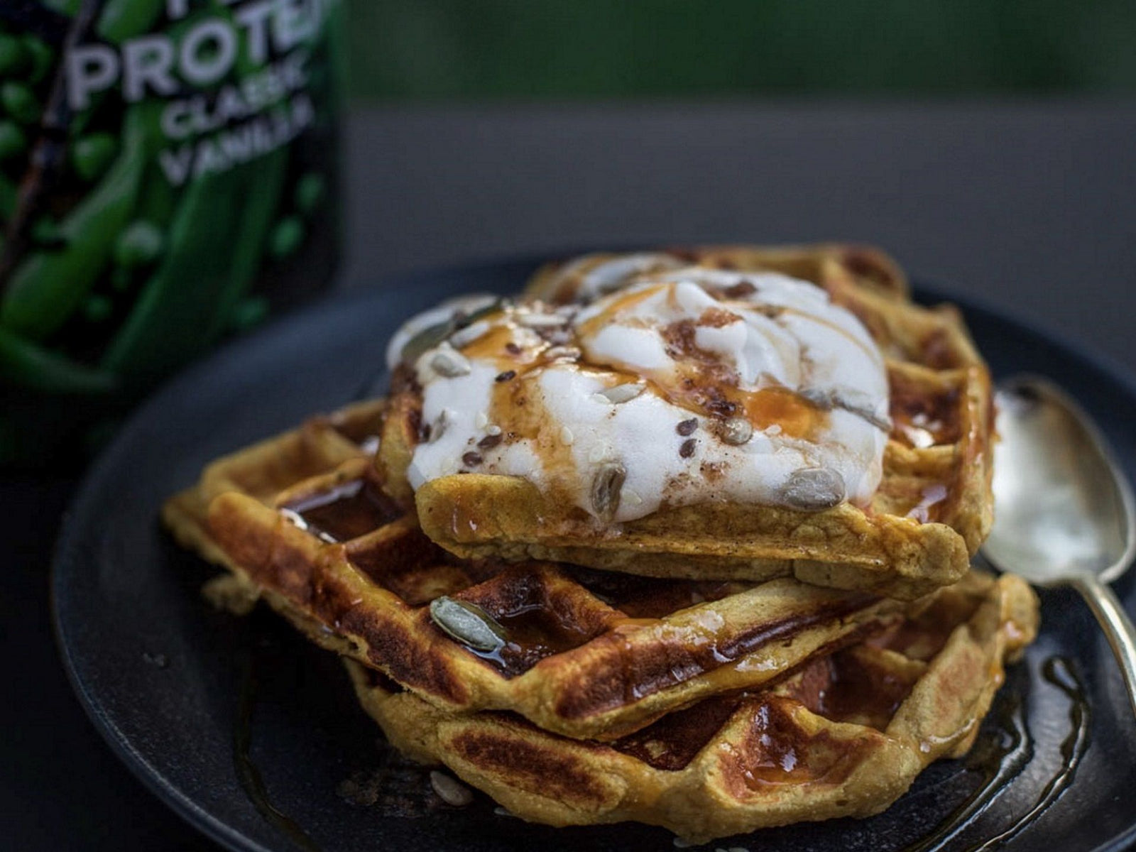 Pumpkin Protein Waffles
