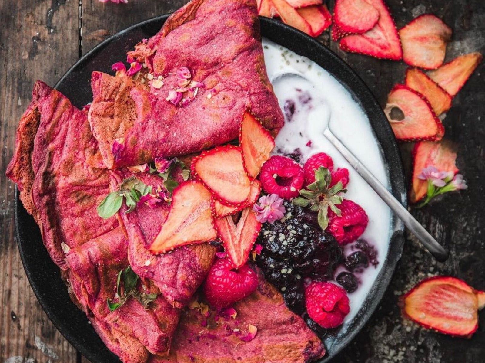 Vegan Pink Crepes