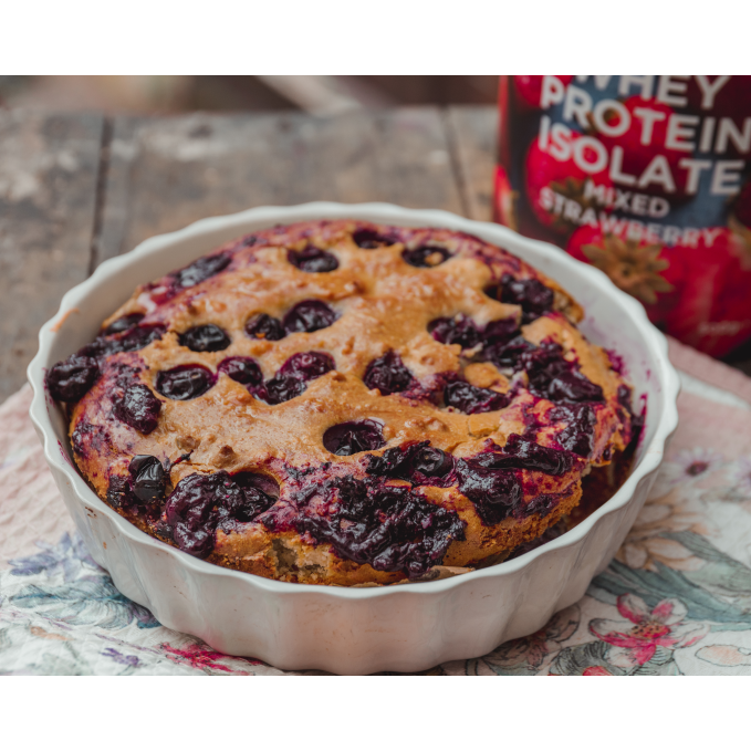 Blueberry sponge cake with protein