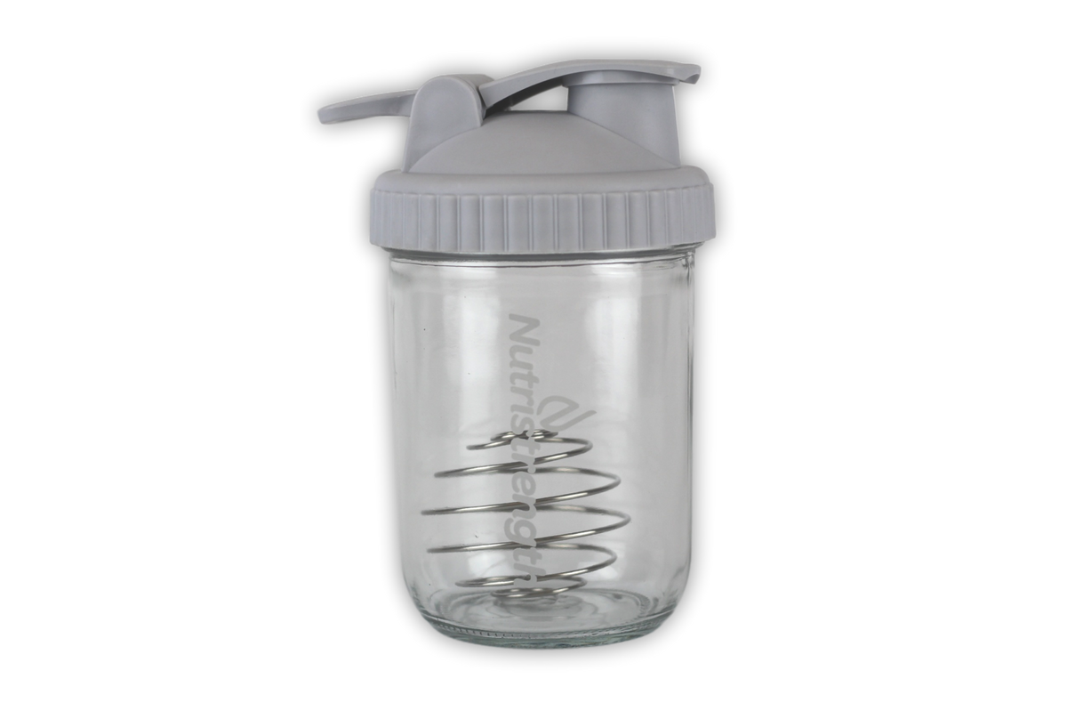 Glass shaker water bottle