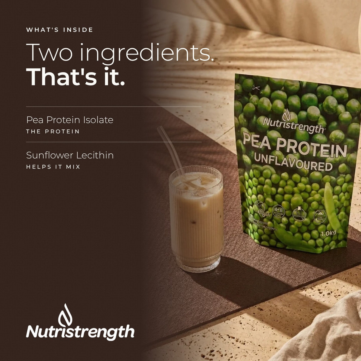 Nutristrength Pea Protein Unflavoured, what's inside, ingredients list